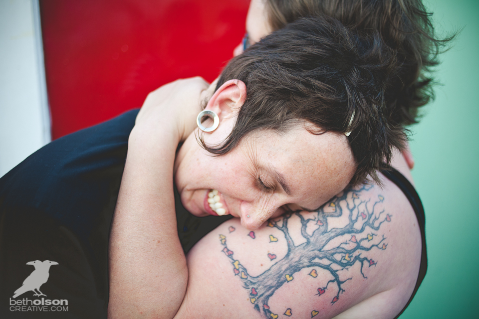 Tamara + Aubrey’s laughter-filled lesbian engagement photoshoot