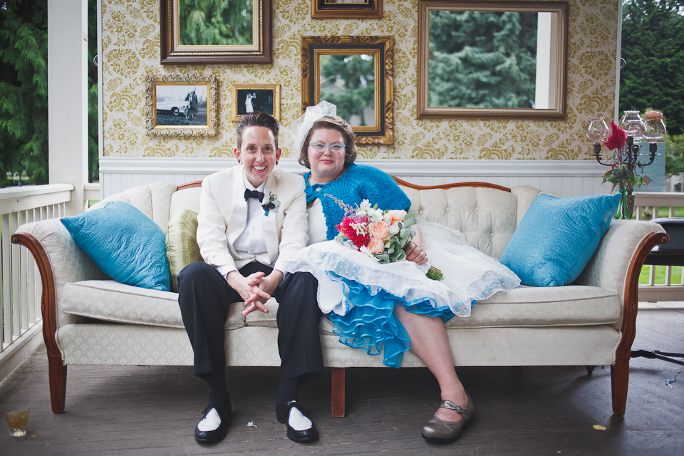 Tamara + Aubrey’s Vintage DIY Lesbian Wedding | The Grant House Vancouver, Wa.