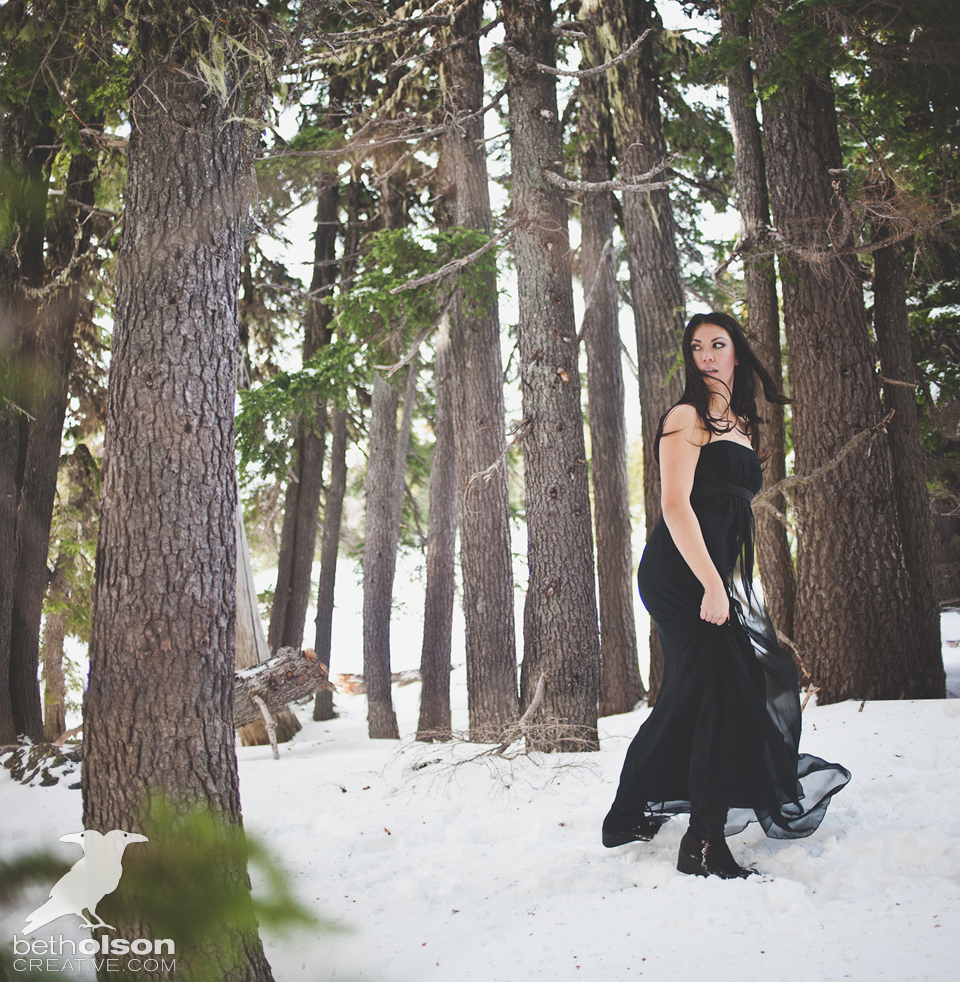 Mt. Hood Snowy Forest Photoshoot