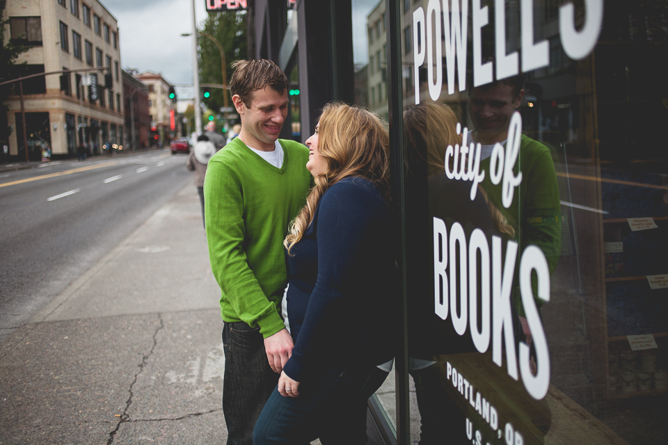 Calley + Ken’s Powell’s Bookstore Engagement Photoshoot