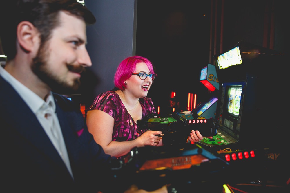 Nerdy Arcade Portland Engagement Photos